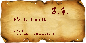 Bőle Henrik névjegykártya